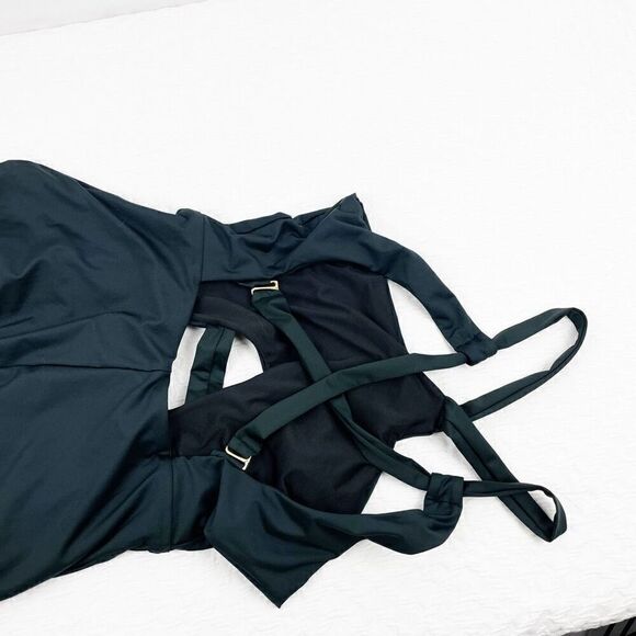 Naja Rafaella new with tags black one piece swimsuit strappy tie neck and tie ba - Picture 6 of 12